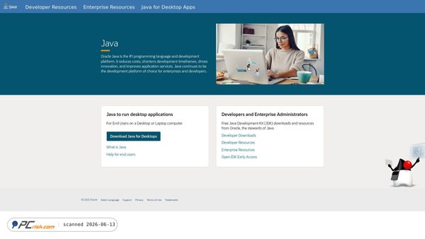 java.com screenshot