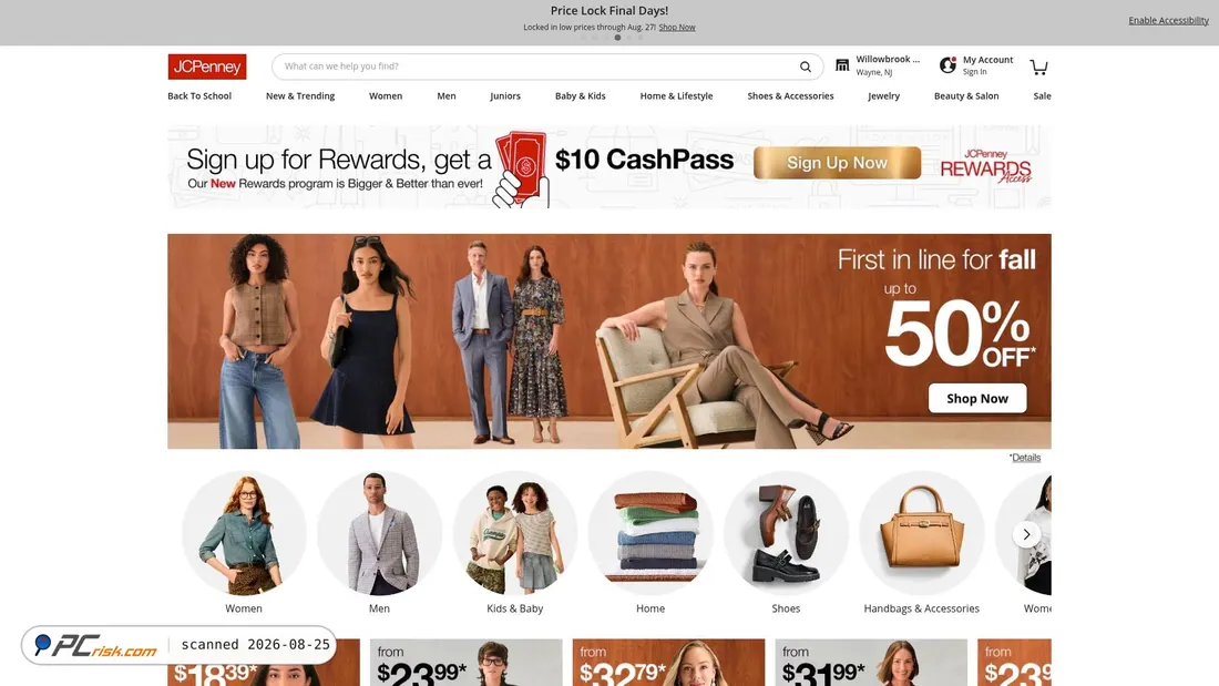 Screenshot of jcpenny.com