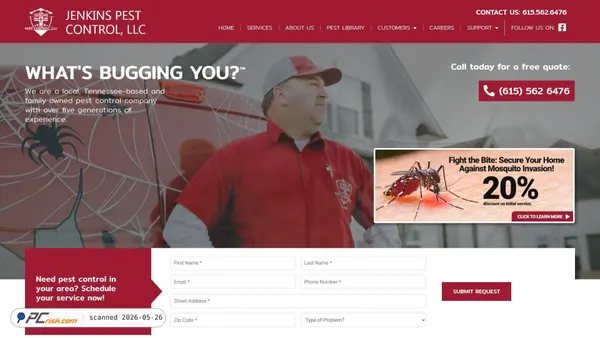 jenkinspestcontrol.com screenshot
