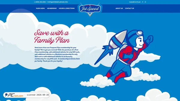 Screenshot van jetspeedcarwash.com