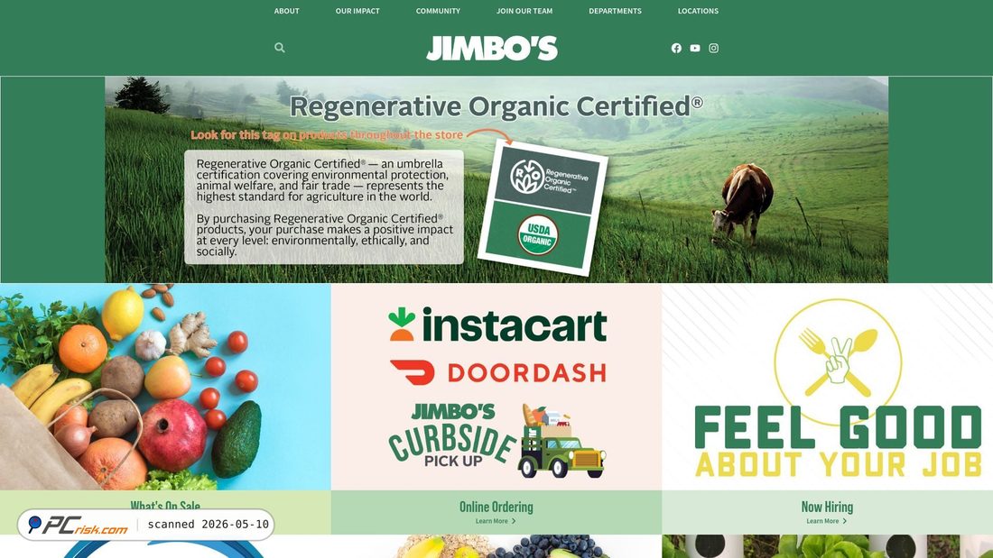Screenshot di jimbos.com