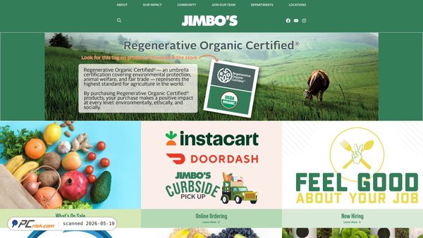 Screenshot di jimbos.com