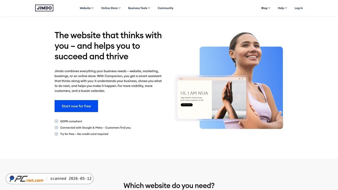 Screenshot di jimdo.com