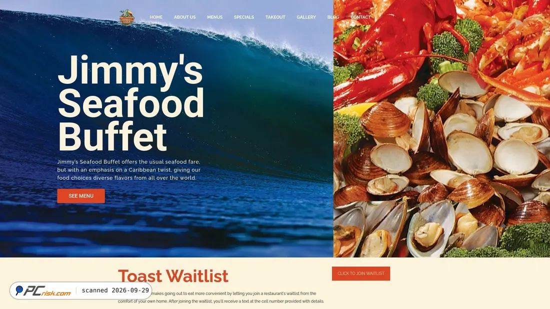 Screenshot von jimmysobxbuffet.com