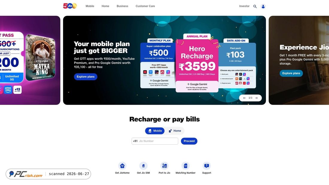 Zrzut ekranu jio.com