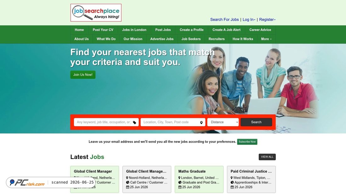 Screenshot of jobsearchplace.co.uk