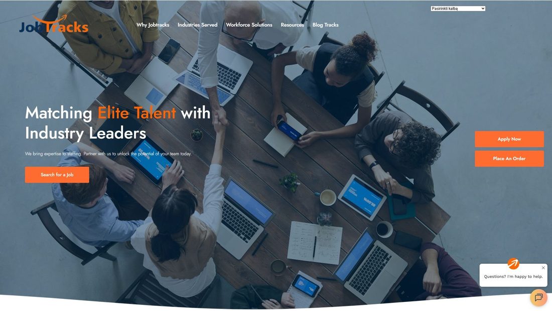 Screenshot di jobtrackspros.com