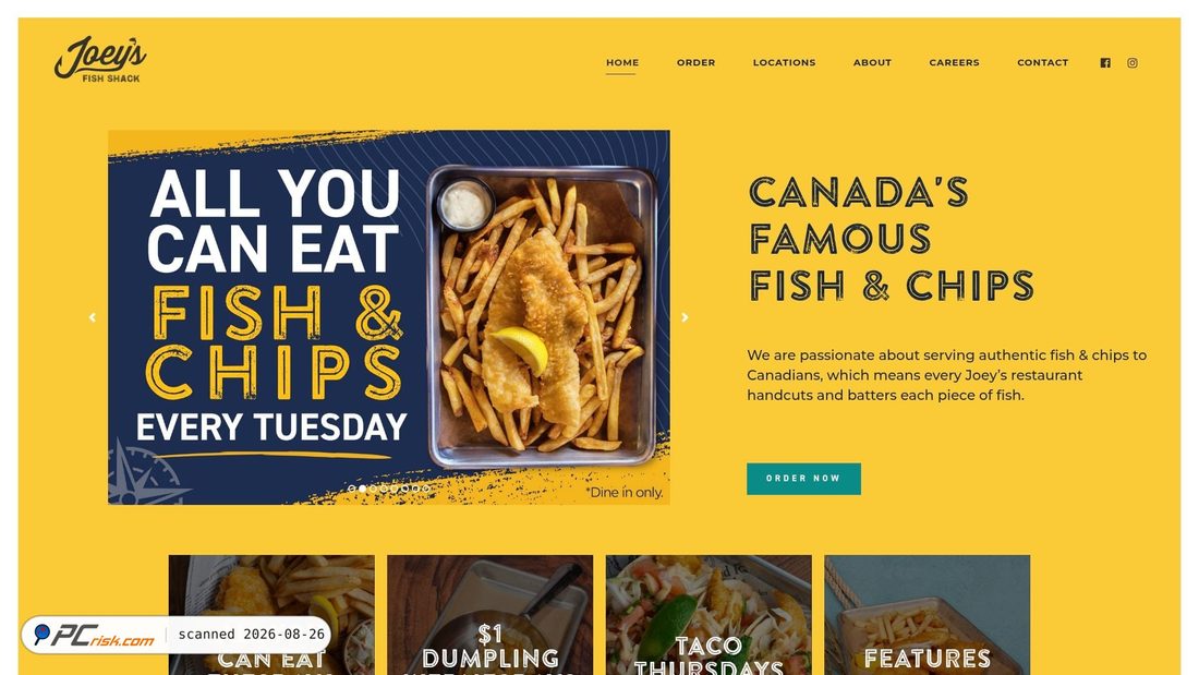 Zrzut ekranu joeysfishshack.com
