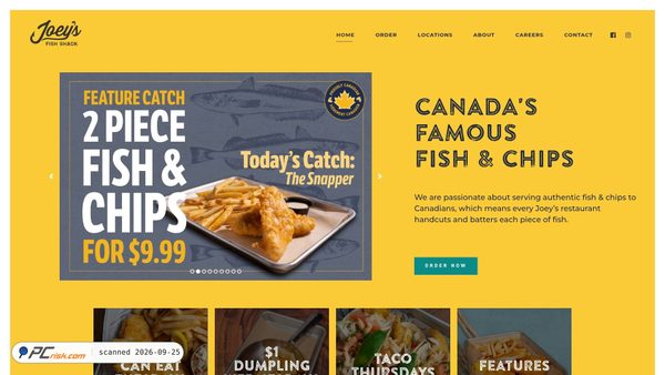 Captura de ecrã de joeysfishshack.com