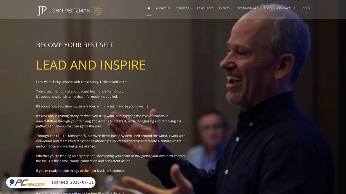 Screenshot of johnpeitzman.com
