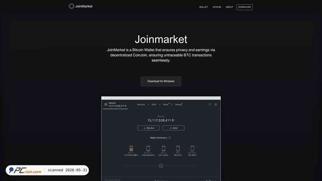 Screenshot von joinmarket.net
