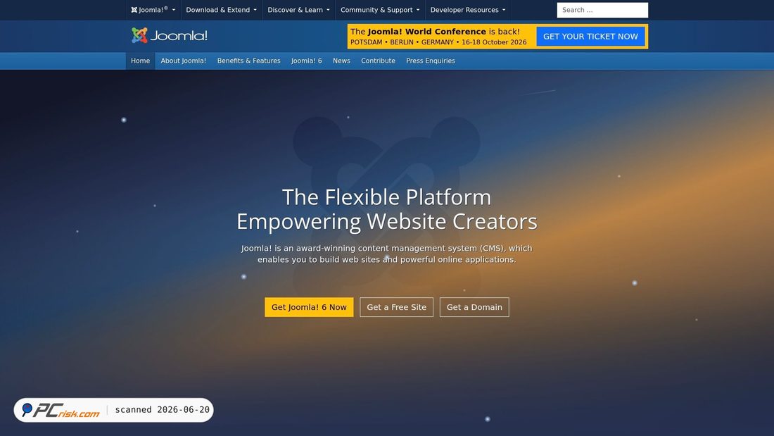 Screenshot of joomla.org