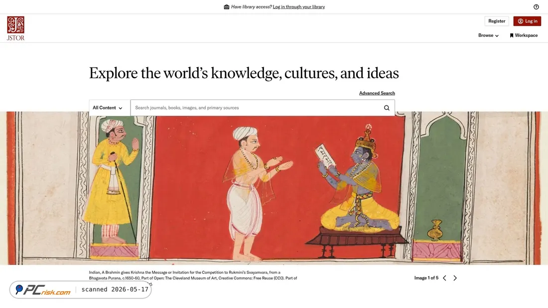 Screenshot of jstor.org