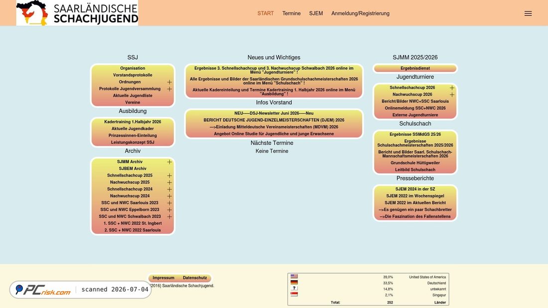 Screenshot of jugendschach-saar.de