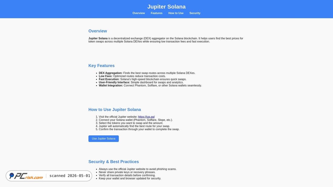 Screenshot von jupiter-solanaa.pages.dev