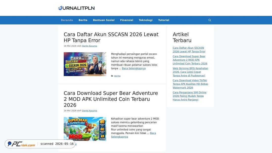 Screenshot of jurnalitpln.id