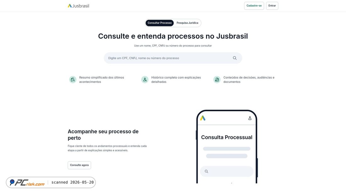 Screenshot of jusbrasil.com.br