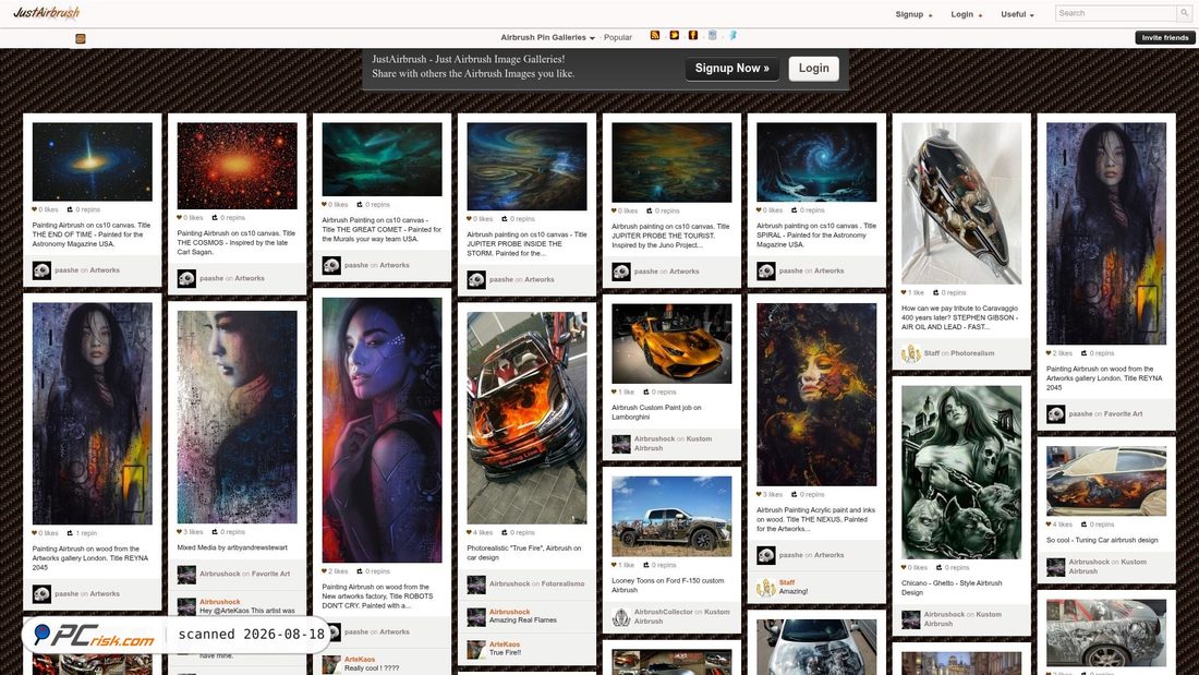 Screenshot of justairbrush.com