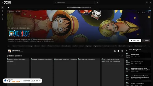 justanime.to screenshot