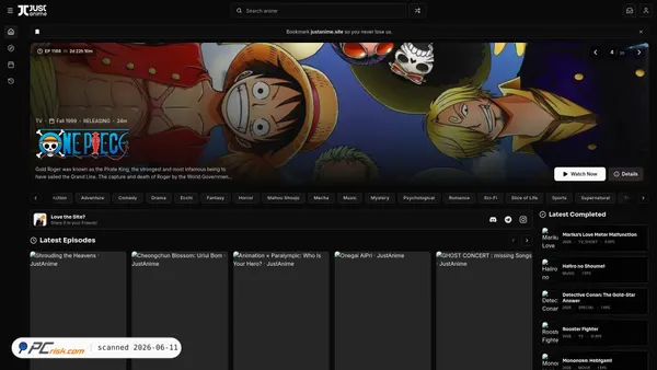 justanime.to screenshot
