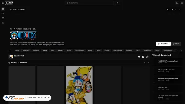 justanime.to screenshot
