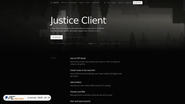Captura de justiceclient.org