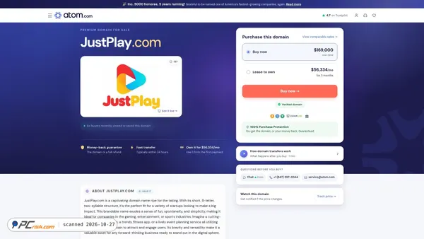 justplay.com Screenshot
