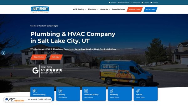 justrightair.com screenshot