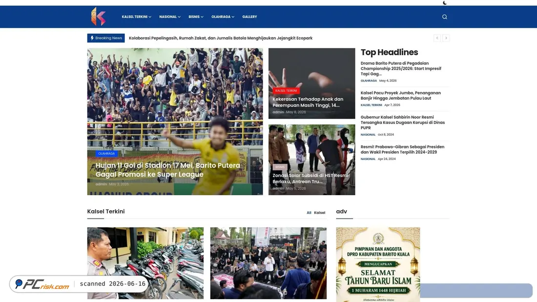 Screenshot di kabarkalsel.com