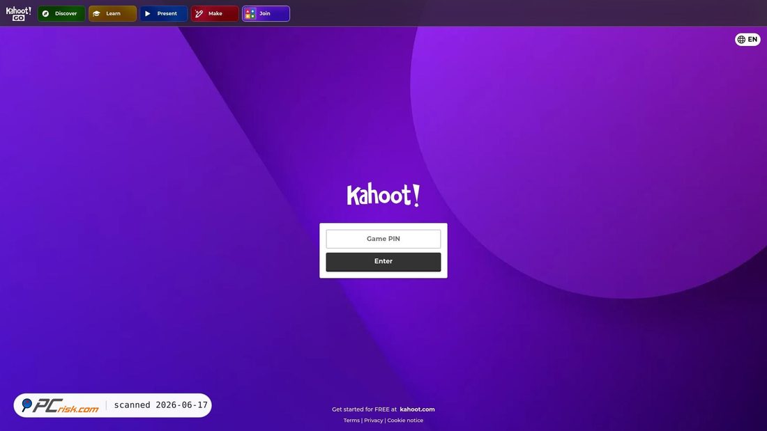 Screenshot von kahoot.it