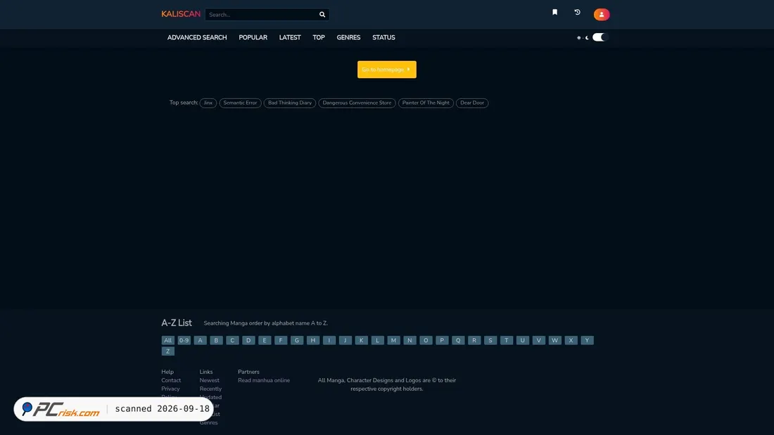 Screenshot van kaliscan.io