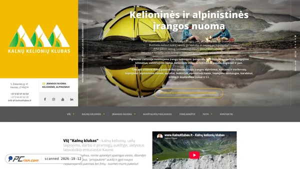 Capture d’écran de kalnuklubas.lt