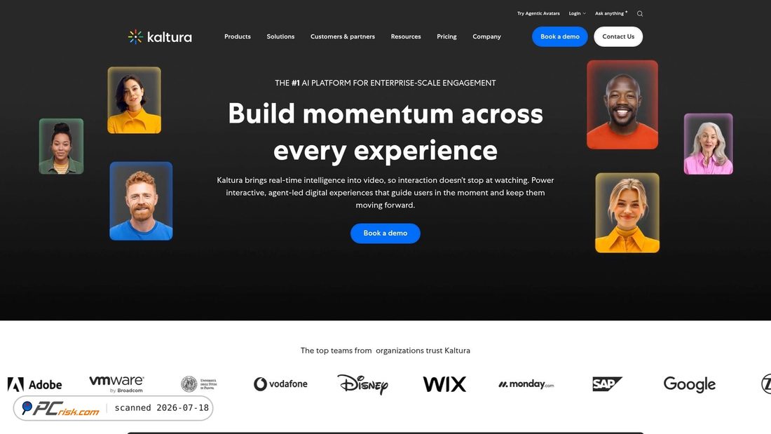 Screenshot von kaltura.com
