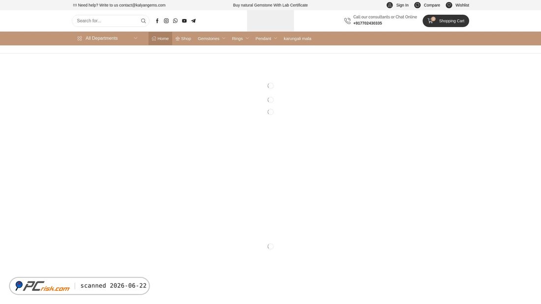 Screenshot van kalyangems.com