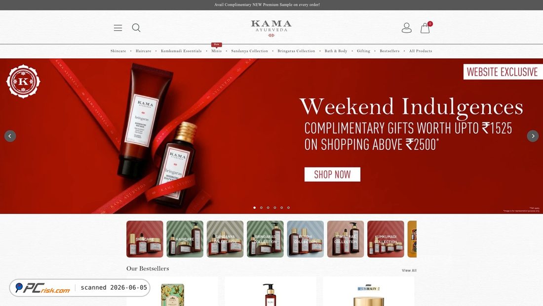 Screenshot of kamaayurveda.in