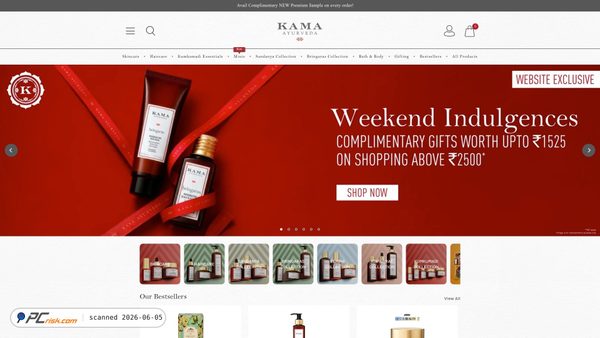 kamaayurveda.in screenshot
