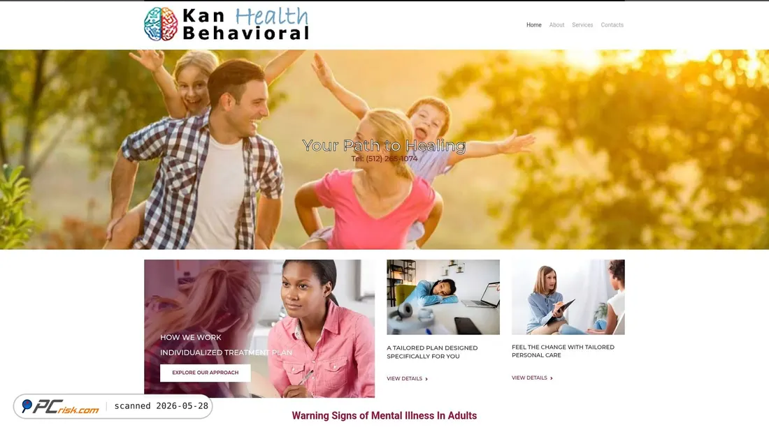 Screenshot of kanbehavioral.com