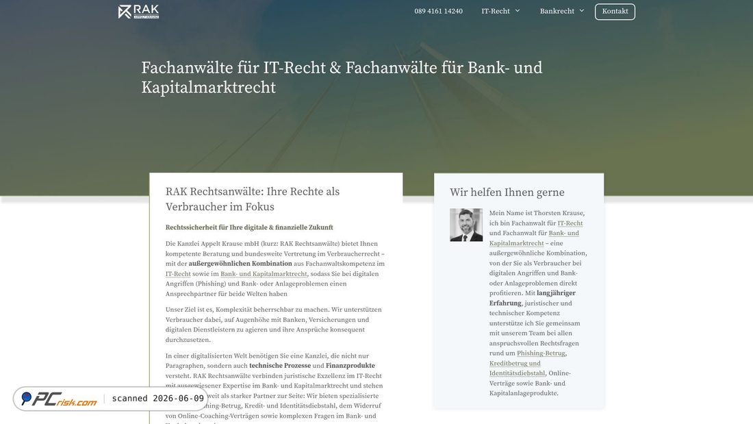 Screenshot of kanzlei-rak.de