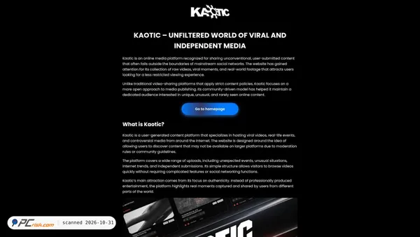 Screenshot van kaotic.mom