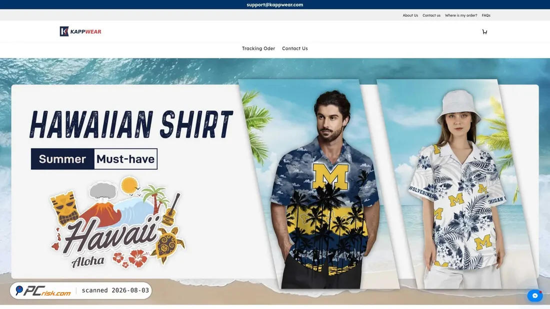 Screenshot of kappwear.com