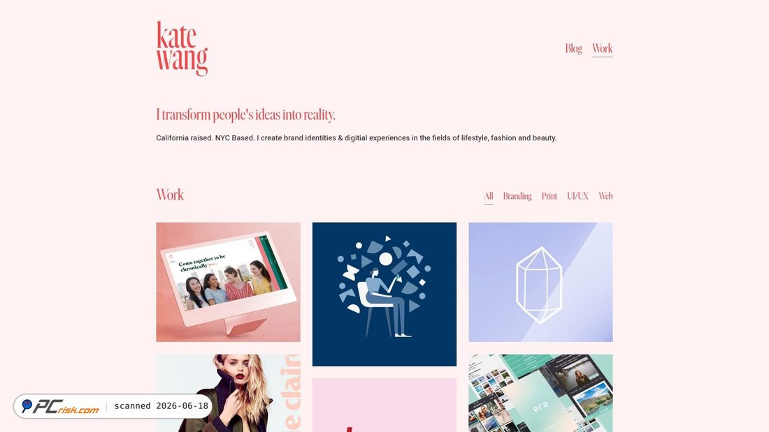 Screenshot of katewang.com
