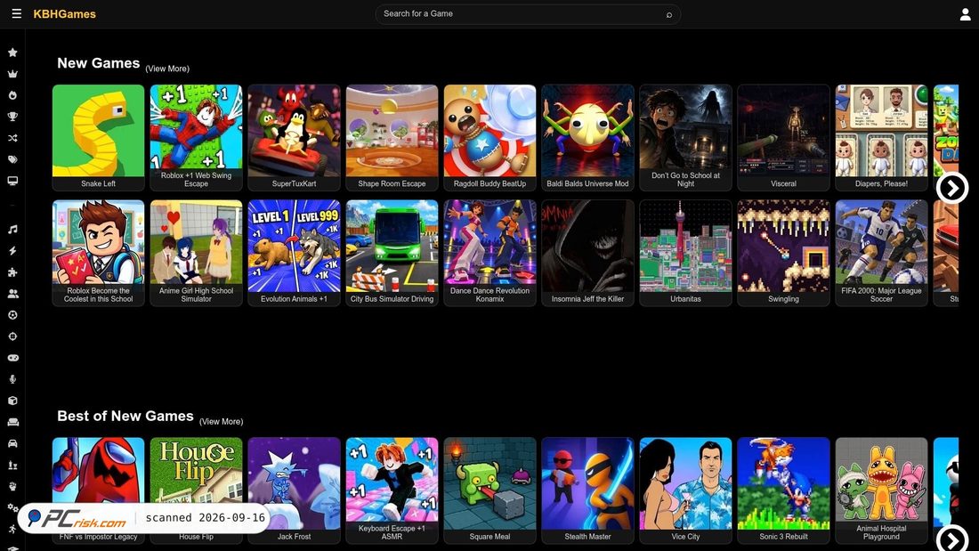 Screenshot van kbhgames.com