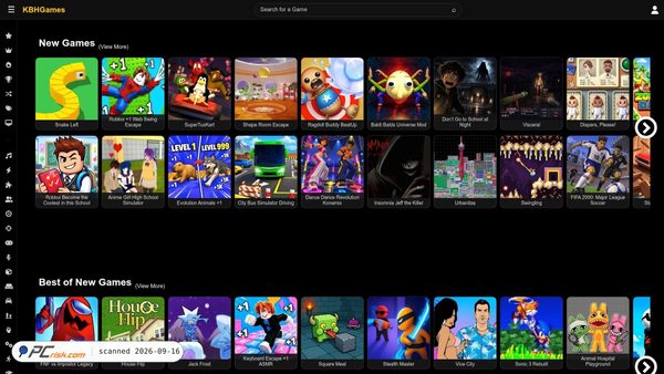 Screenshot van kbhgames.com