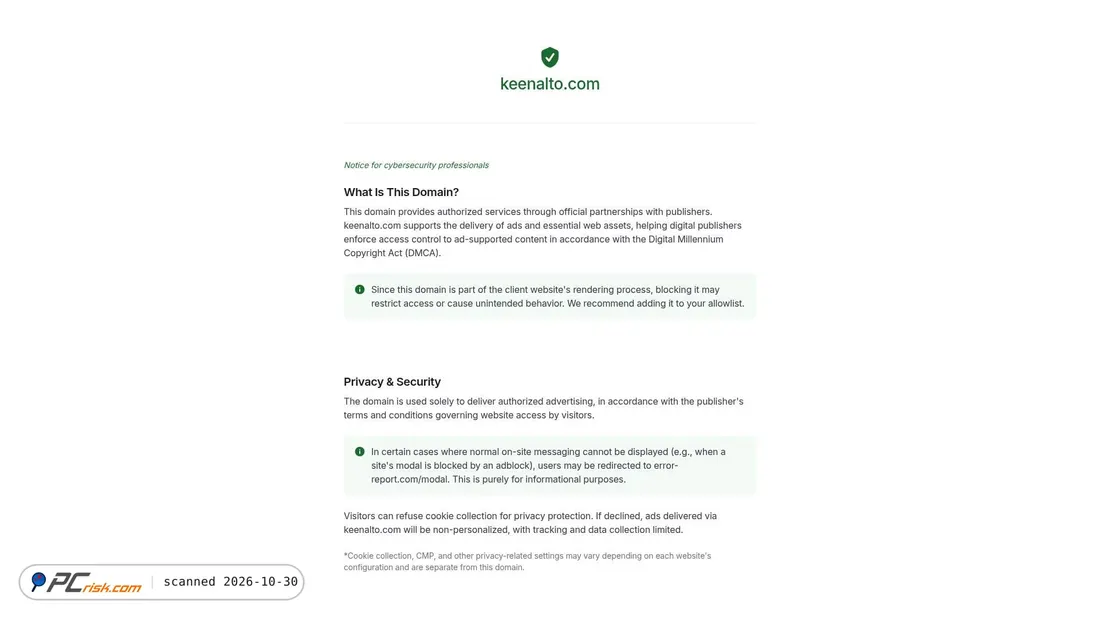 Screenshot von keenalto.com