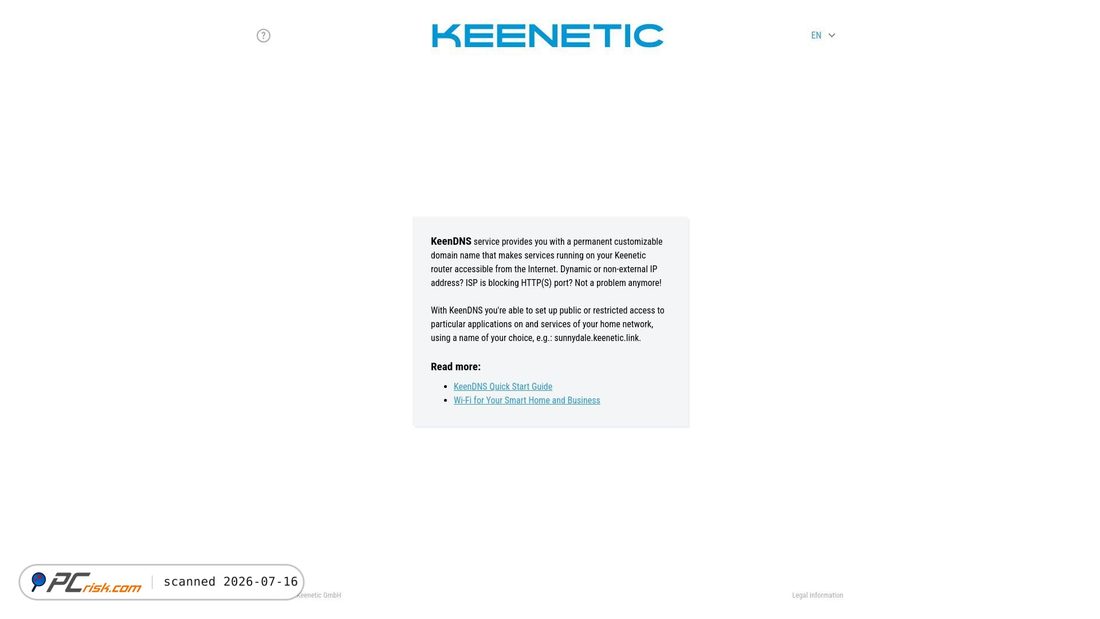 Captura de pantalla de keenetic.link