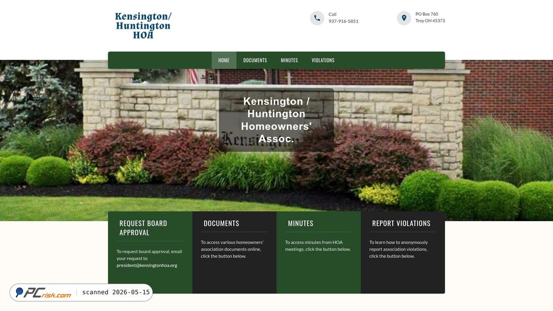 Screenshot von kensingtonhoa.org