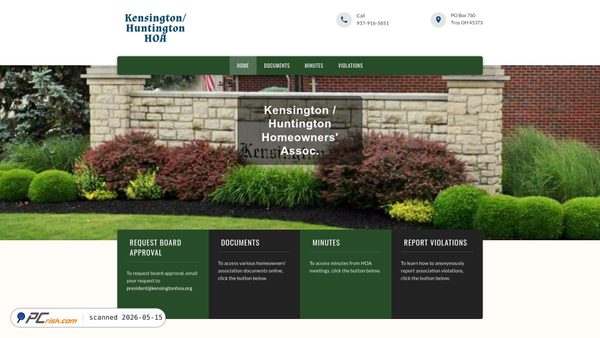 kensingtonhoa.org screenshot