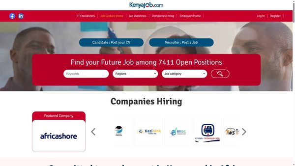 Captura de ecrã de kenyajob.com