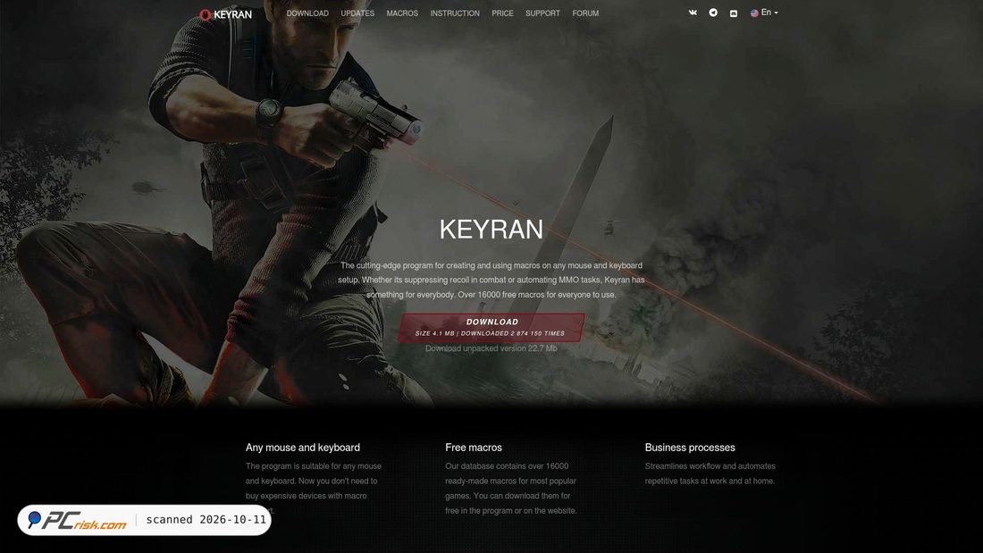 Capture d’écran de keyran.net