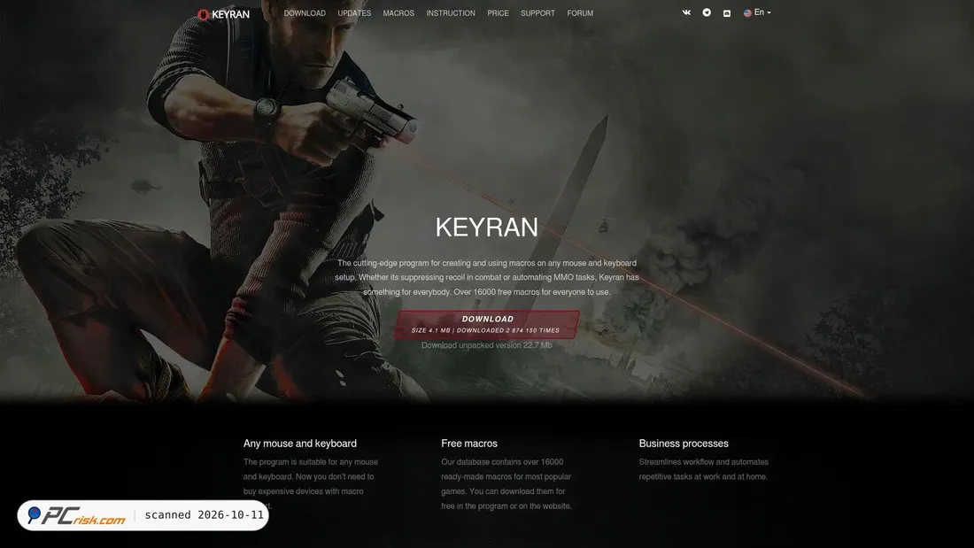 Captura de ecrã de keyran.net